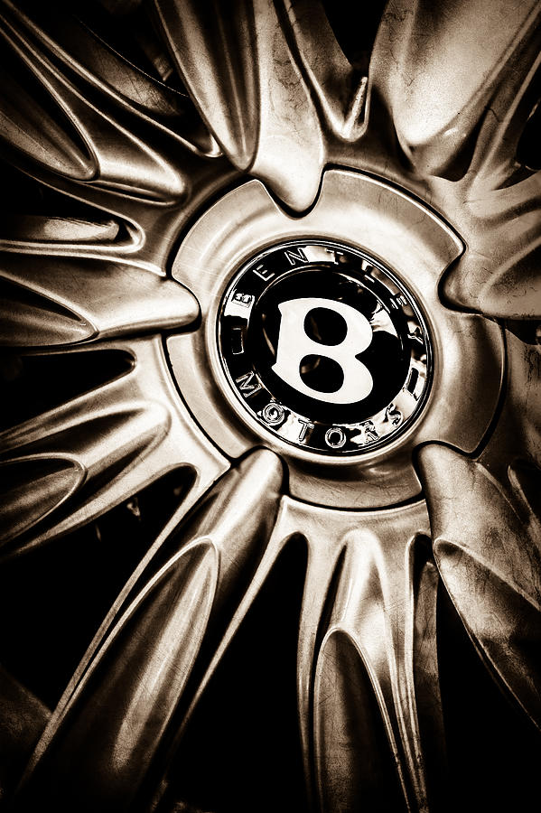 Transportation Photograph - Bentley Wheel Emblem -0303s by Jill Reger
