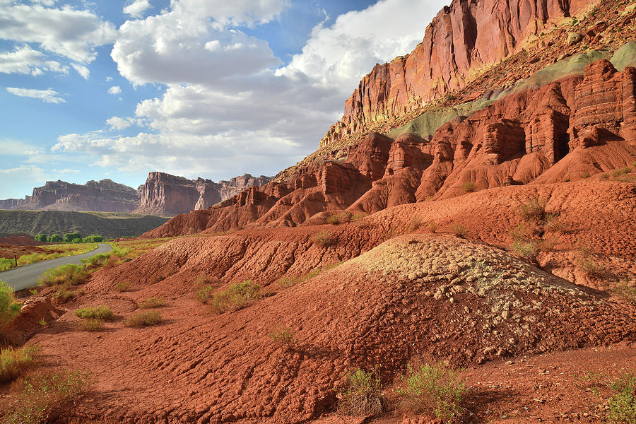 Capitol Reef National Park Photograph - Bentonite Dunes along Scenic Drive in Capitol Reef by Ray Mathis