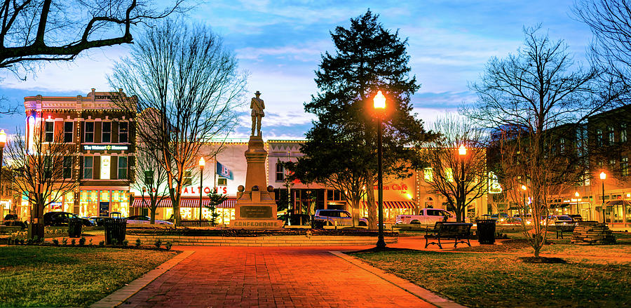 Bentonville Arkansas Town Square Panoramic Color Photograph By Gregory Ballos