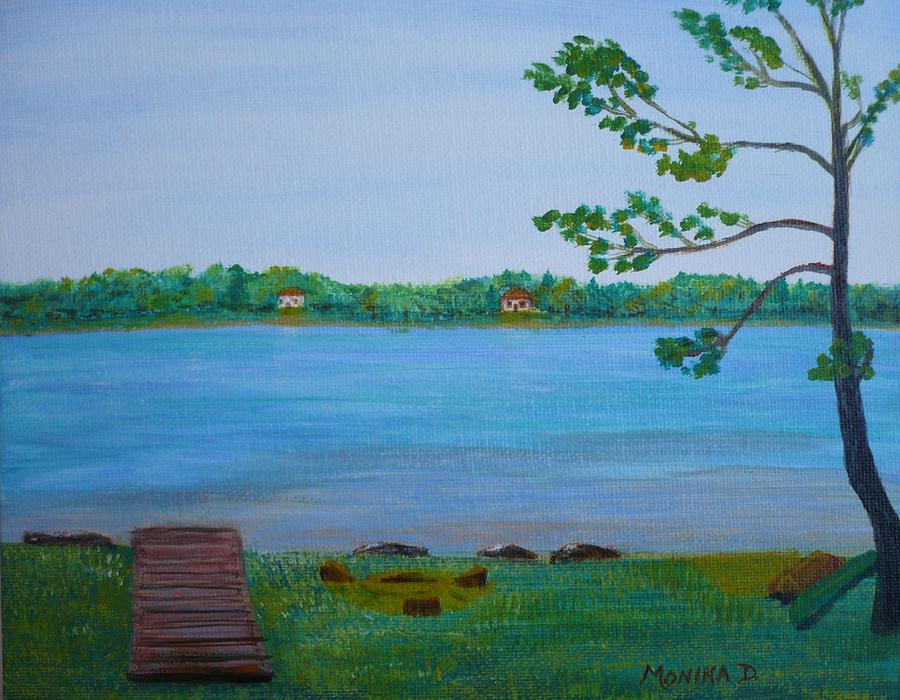Berford Lake in Ontario Painting by Monika Shepherdson