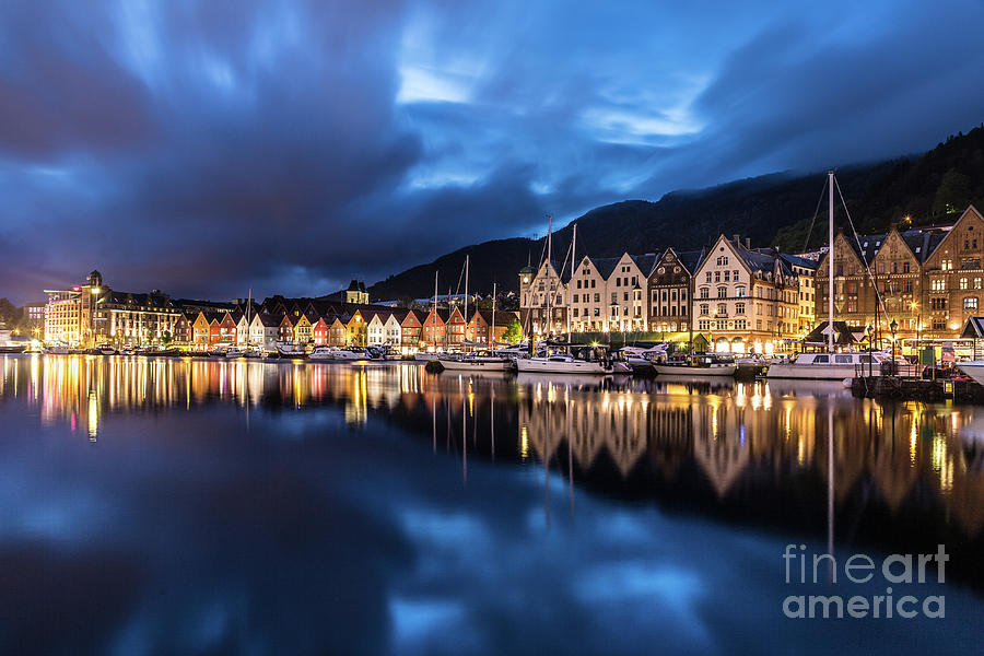 Architecture Photograph - Bergen harbor by Didier Marti
