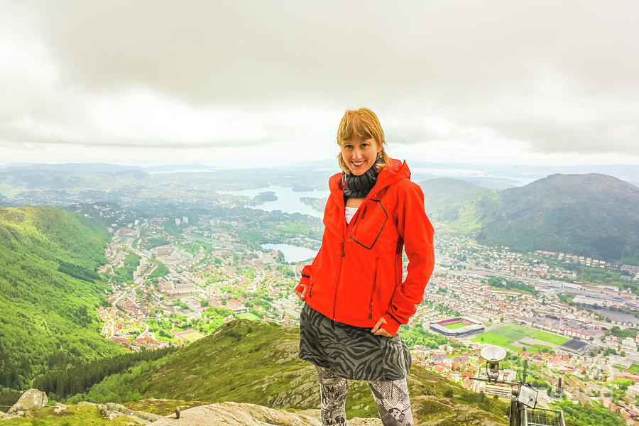 Bergen hiker woman Photograph by Benny Marty