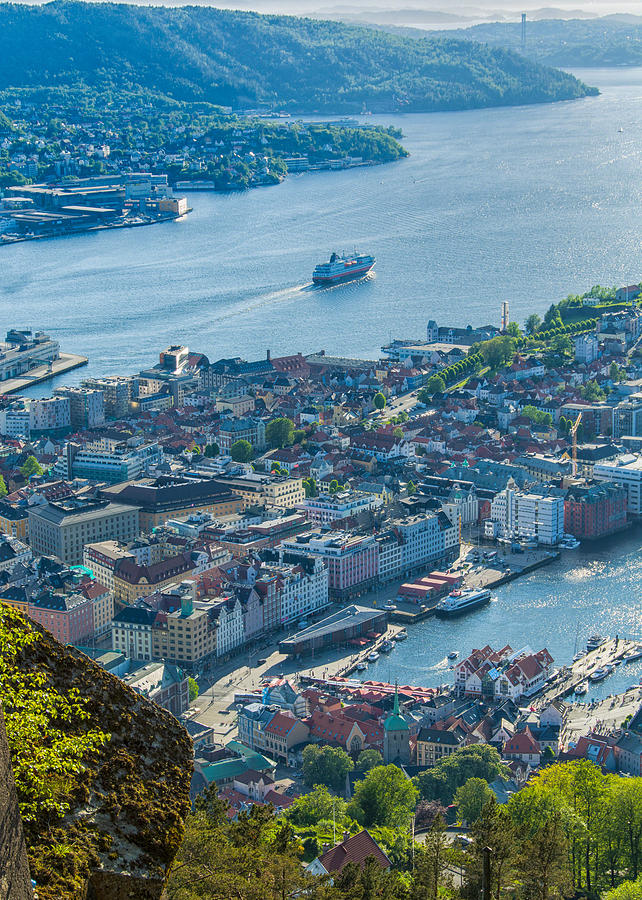 Bergen Norway Overview from Floyen Photograph by Alan Toepfer