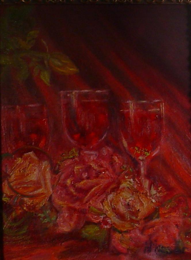 Wine And Roses Mixed Media - Beringer Cabernet Savignon by Helen Musser Wine And Roses Mixed Media - Beringer Cabernet Savignon by Helen Musser