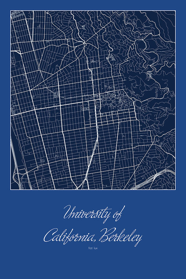 Berkeley Street Map - University of California Berkeley Map Digital Art ...