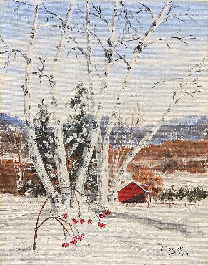Berkshire Winter II Painting by Alan Mager