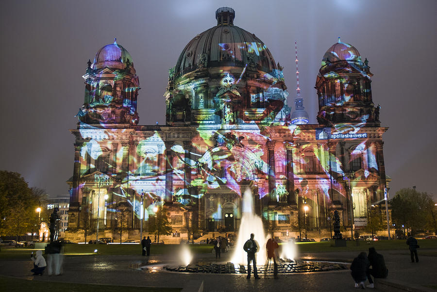 Berlin festival of lights Berliner Dom Digital Art by Nathan Wright
