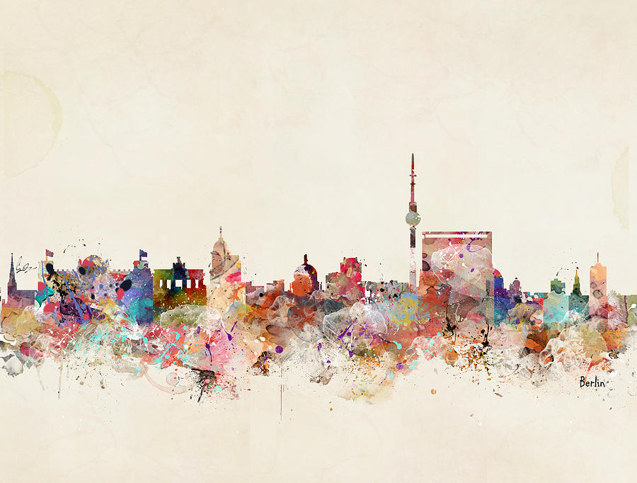 Berlin Germany Skyline Painting by Bri Buckley