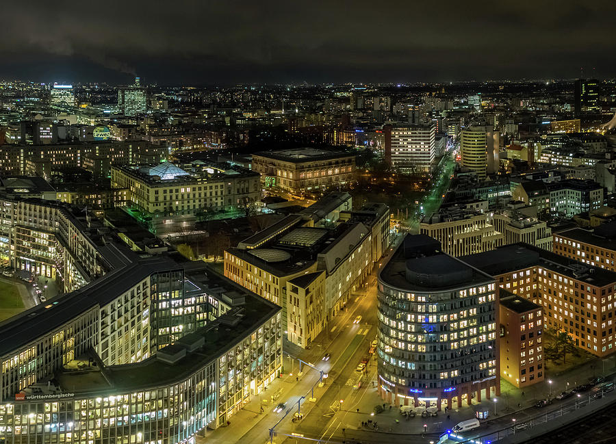 Berlin Night Skyline Photograph by Mark Llewellyn