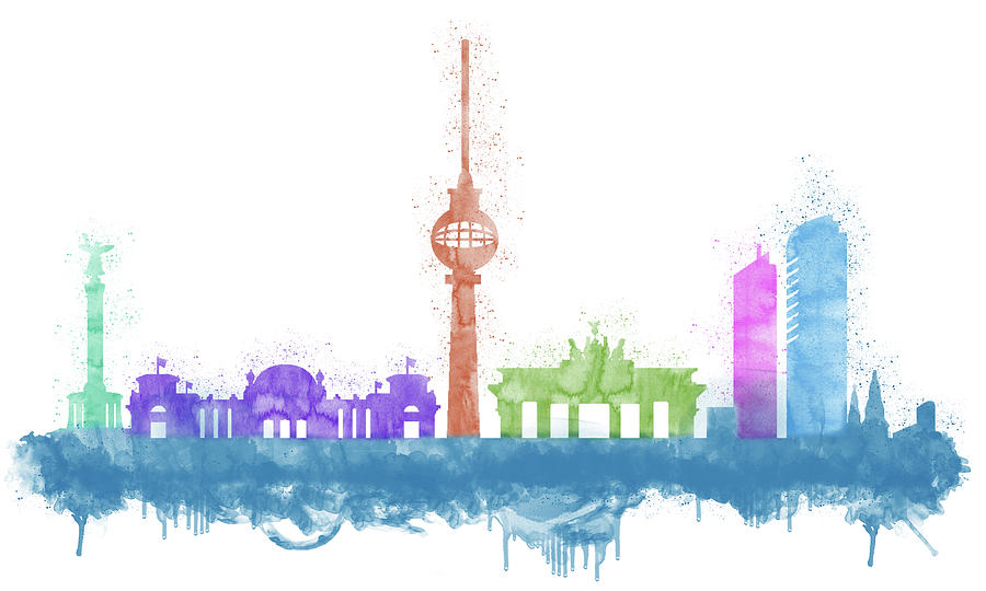 Berlin Skyline Digital Art by Barroa Artworks