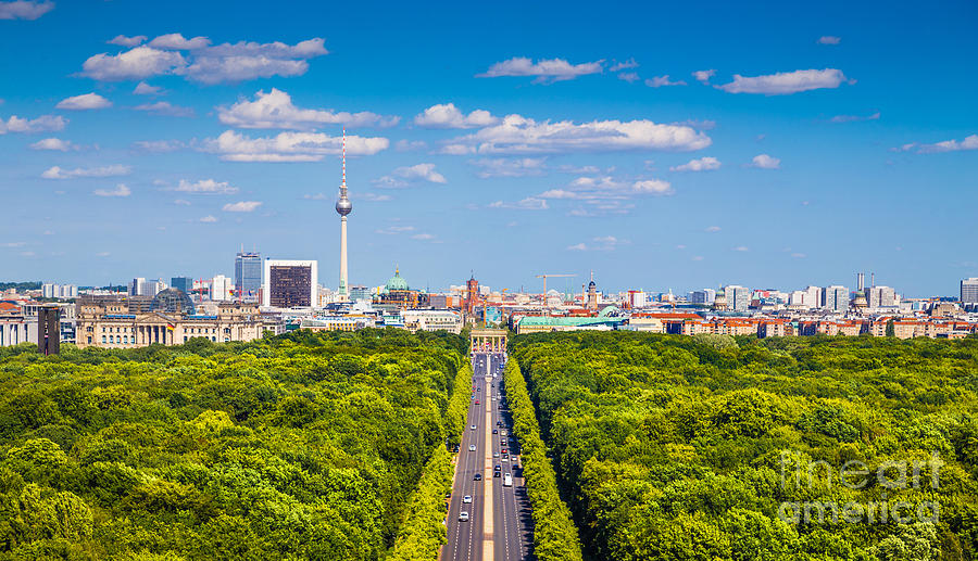 Berlin skyline with Tiergarten park Photograph by JR Photography