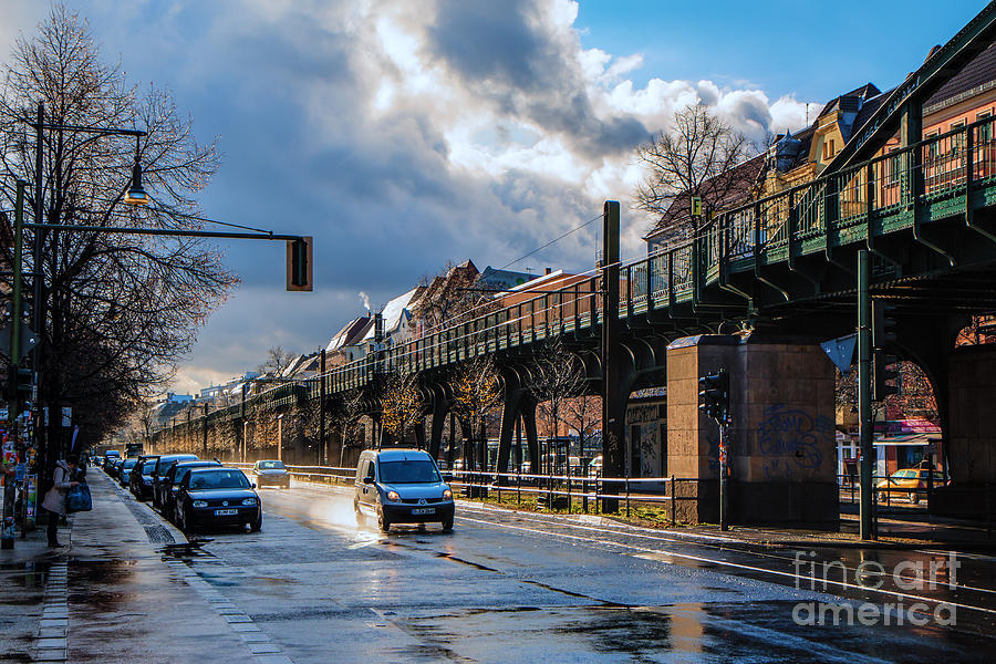 Berlin street after rain Photograph by Jivko Nakev
