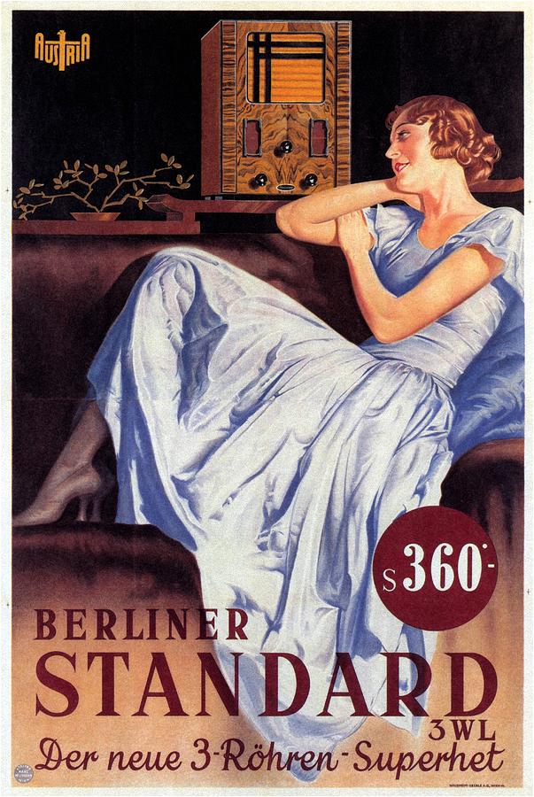 Berliner Standard - Vintage Austrian Radio Advertising Poster Mixed Media