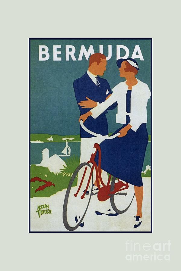 Bermuda Adolph Treidler travel ad Digital Art by Heidi De Leeuw