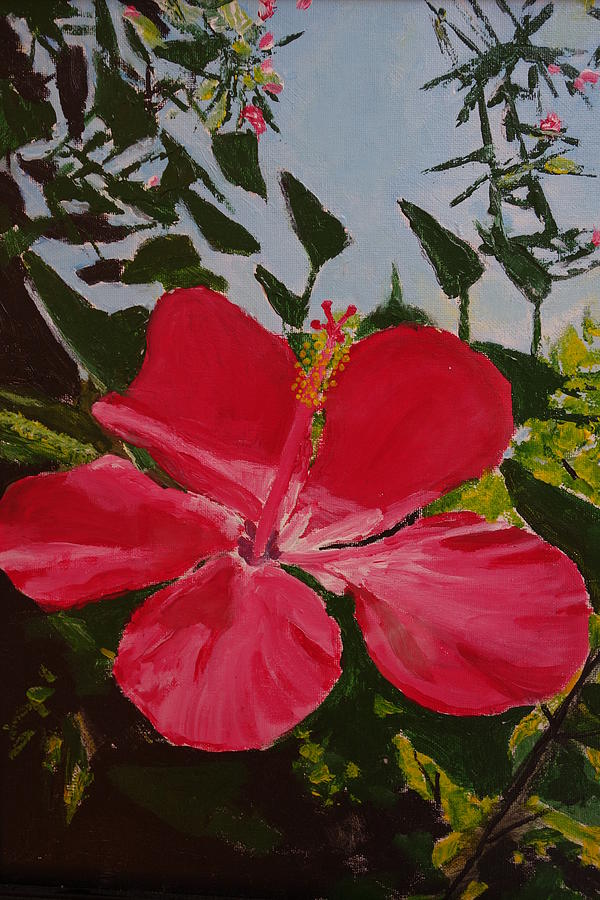 Bermuda Hibiscus Painting by Rauno Joks - Fine Art America