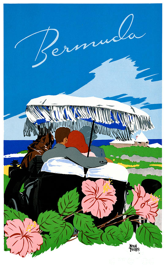 Vintage Painting - Bermuda Vintage Travel Poster Restored by Vintage Treasure