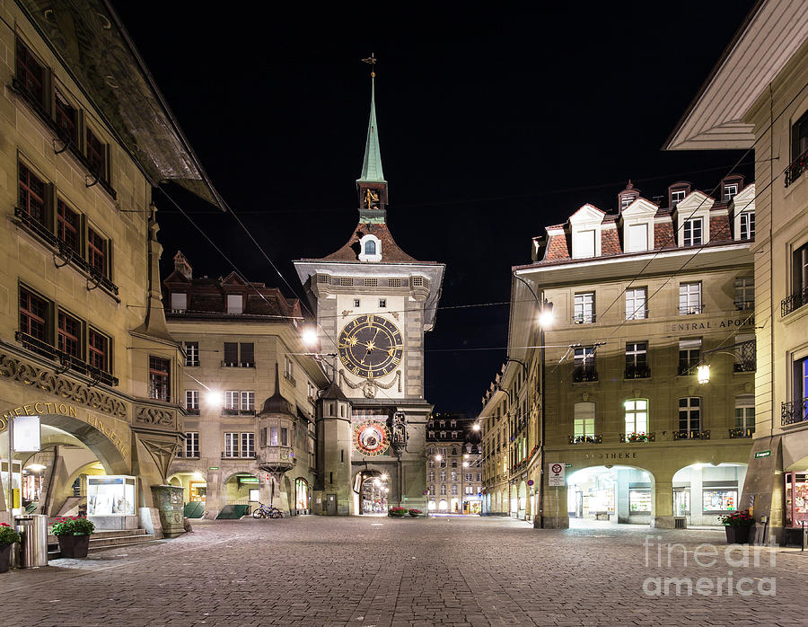 Bern old town at night Photograph by Didier Marti