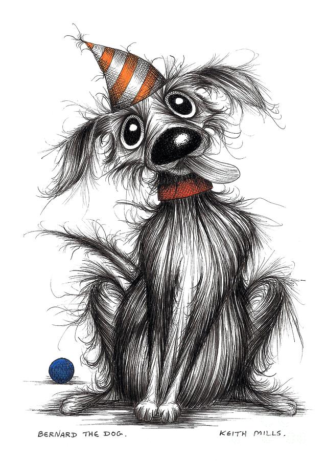 Bernard the dog Drawing by Keith Mills