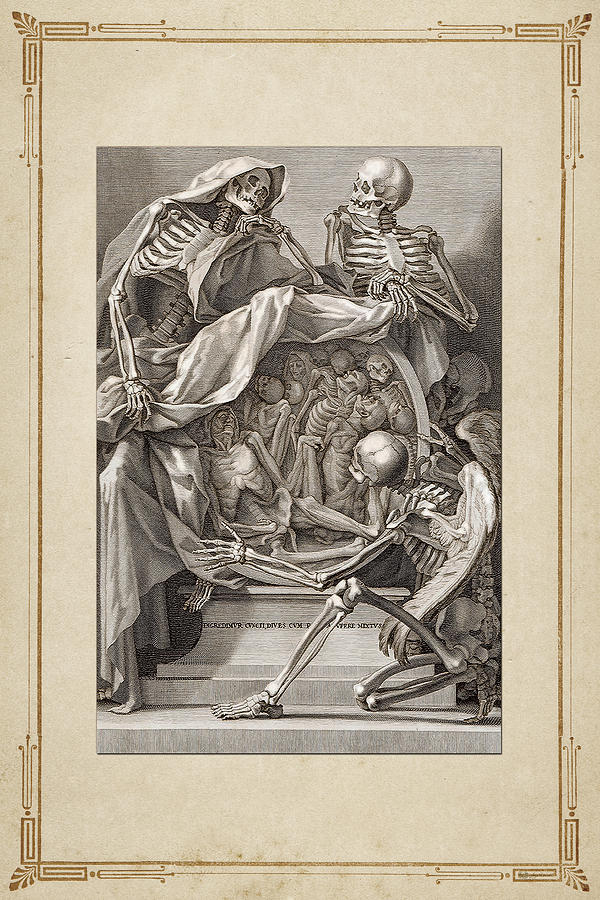 Bernardino Gengas Anatomia per Uso et Intelligenza del Disegno - Allegorical Emblems of Death.  Digital Art by Serge Averbukh