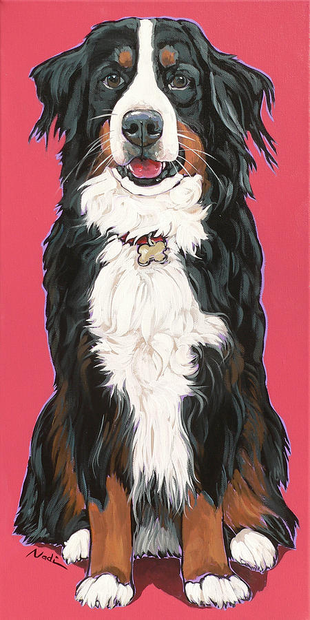 bernese Mountain Dog Beau Painting by Nadi Spencer