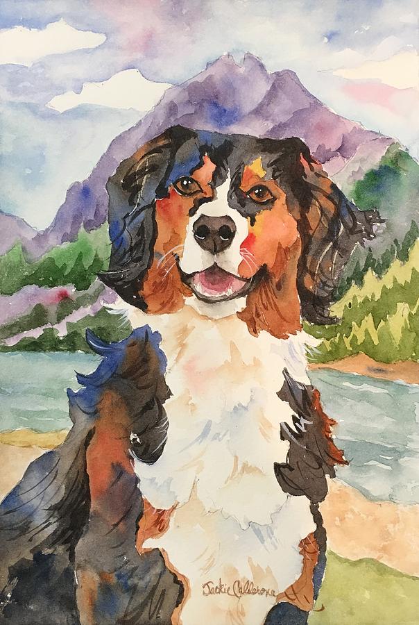 Bernese Mountain Dog  Painting - Bernese Mountain Dog by Jackie Calderone