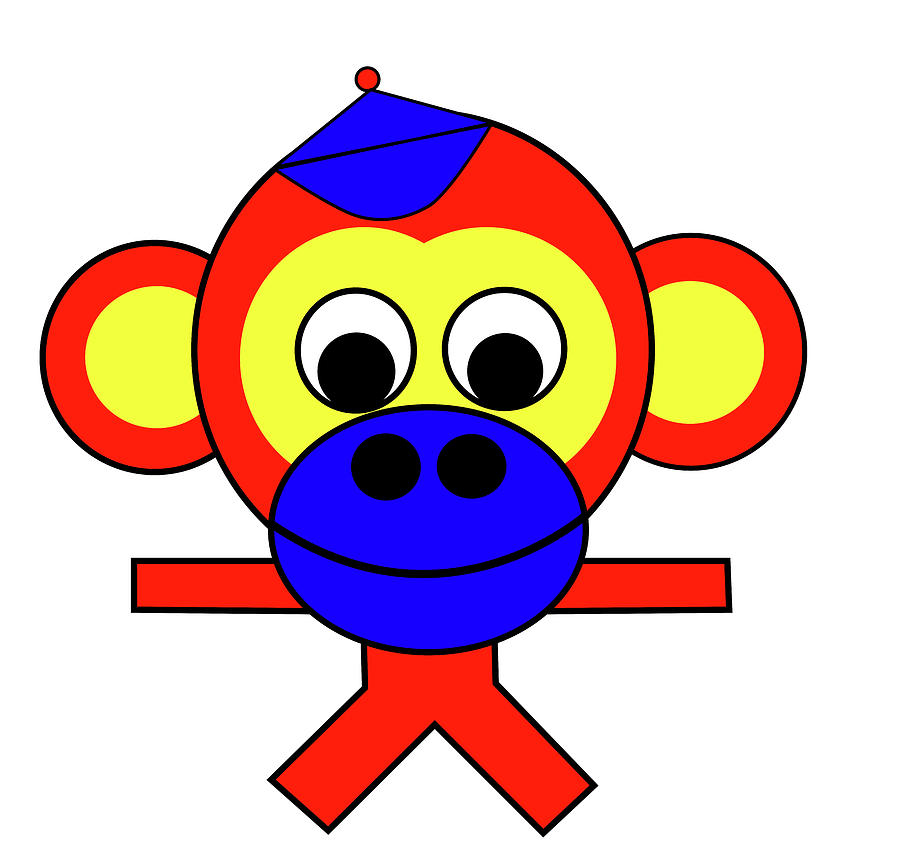 Bernhard the Monkey Digital Art by Asbjorn Lonvig