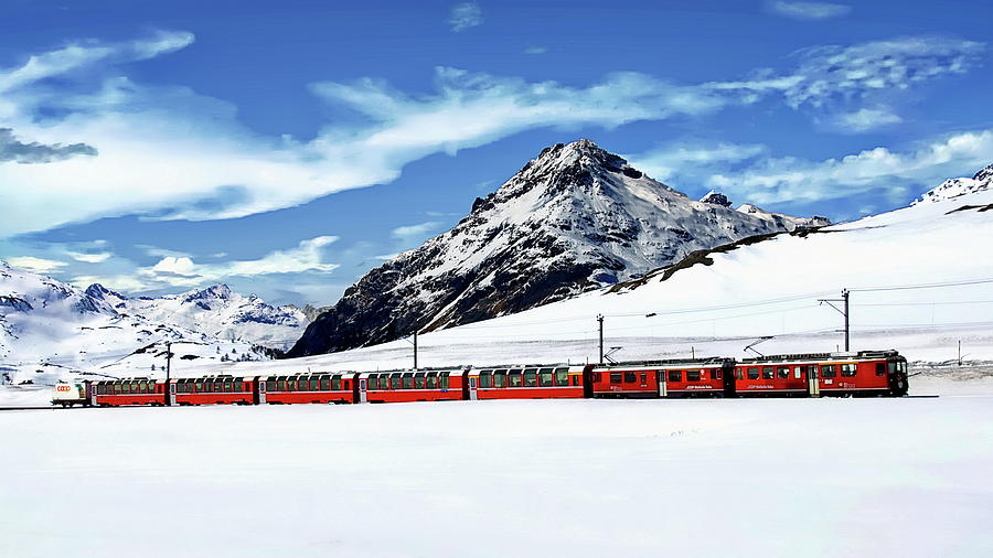 Bernina Winter Express Photograph by Anthony Dezenzio