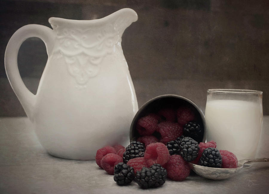 Berries and Cream Photograph by Teresa Wilson