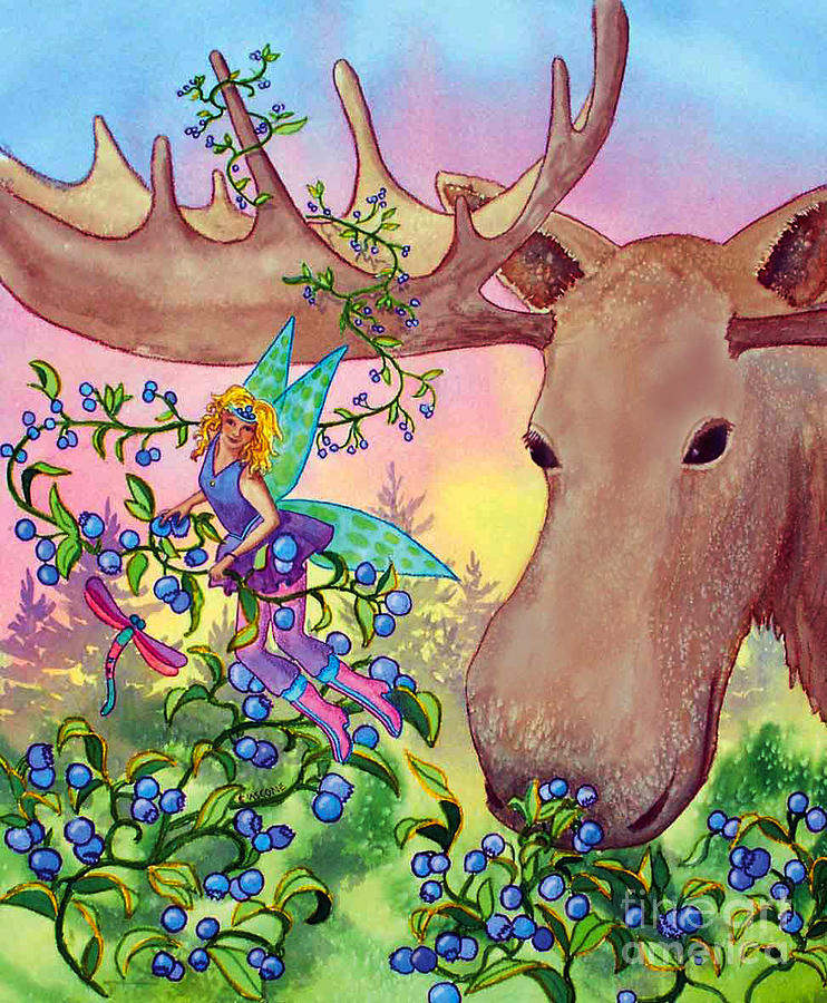Berry Fairies of Alaska cover background Painting by Teresa Ascone