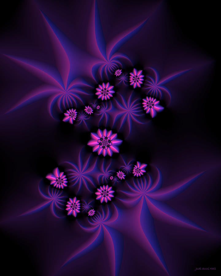 Berry Flowers Fractal Digital Art by Judi Suni Hall