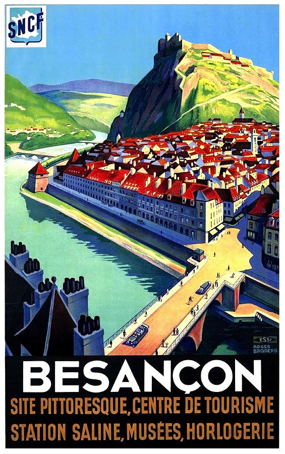 Besancon, France, areal view Painting by Long Shot