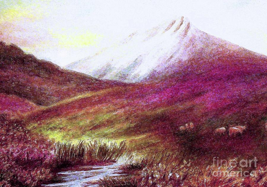 Mountain Painting - Beside Still Waters by Hazel Holland