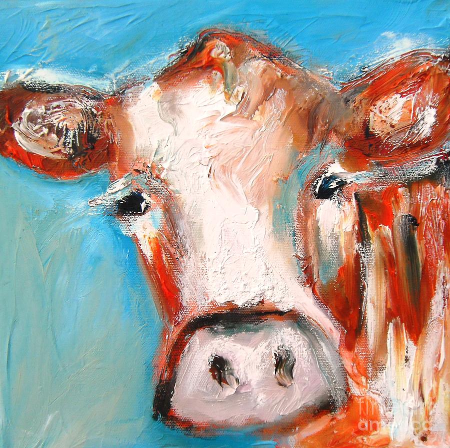 Bovine Paintings Bessie The Cow  Painting by Mary Cahalan Lee - aka PIXI