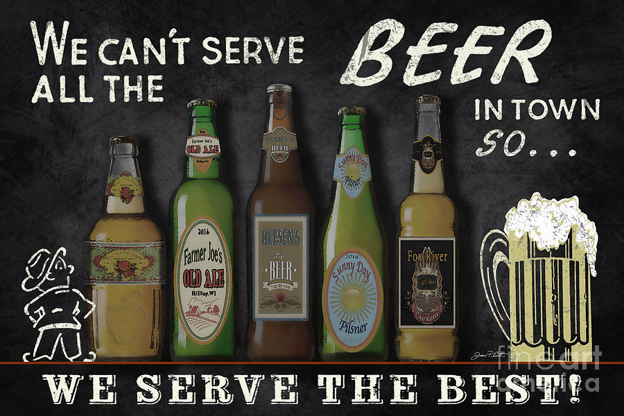 Best Beer Sign-JP3840 Painting by Jean Plout