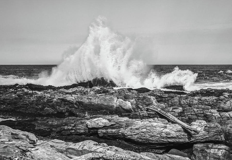 Best BW of Huge Waves Crashing on Tsitsikamma National Park South Africa Photograph by Jeff at JSJ Photography