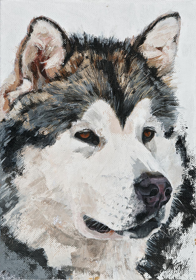 Dog Painting - Best Friend by Maria Arnaudova