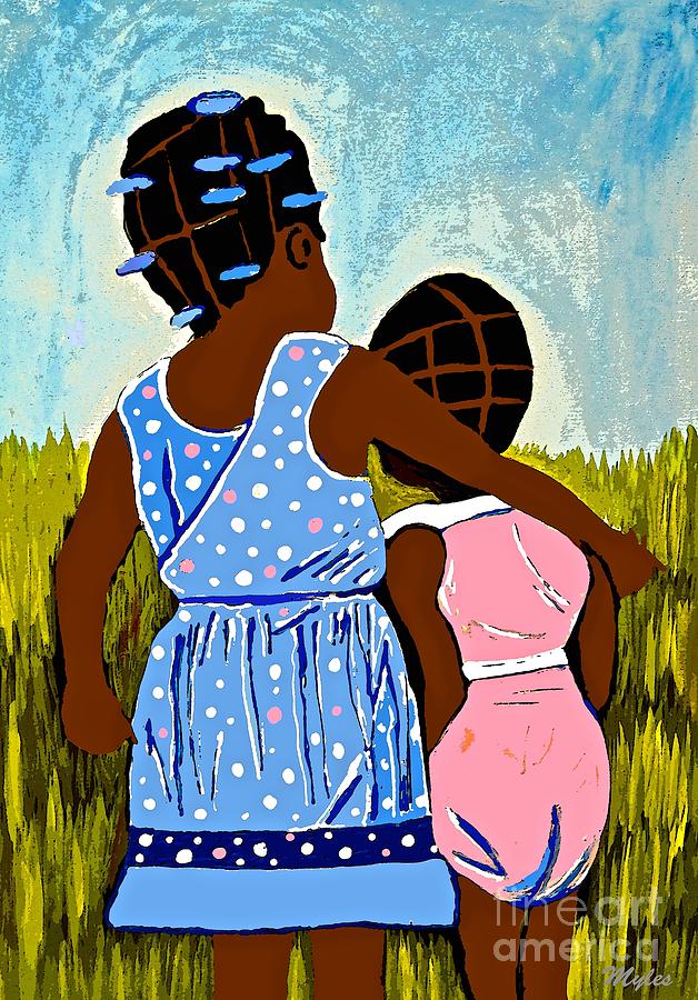 Best Friends 2 Painting by Saundra Myles