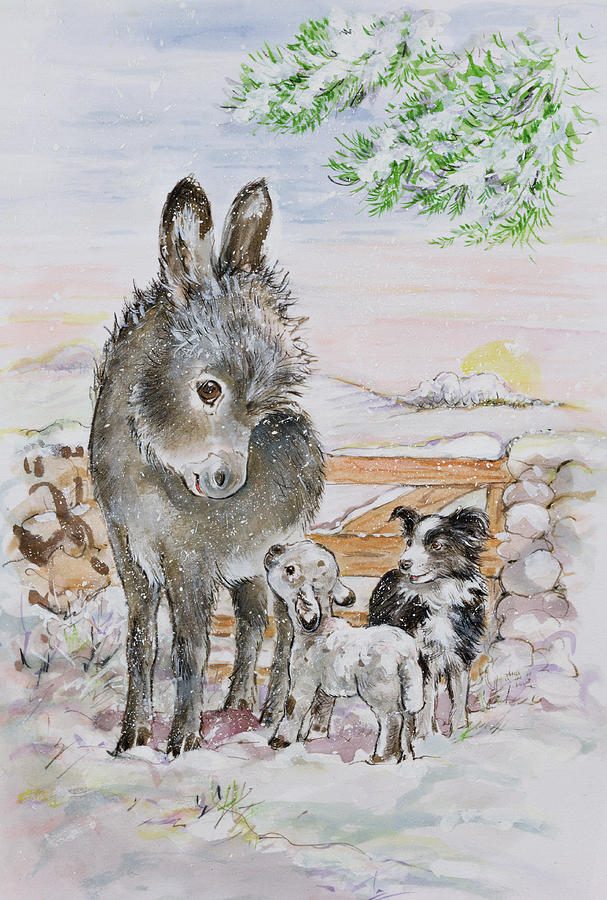 Winter Painting - Best Friends by Diane Matthes