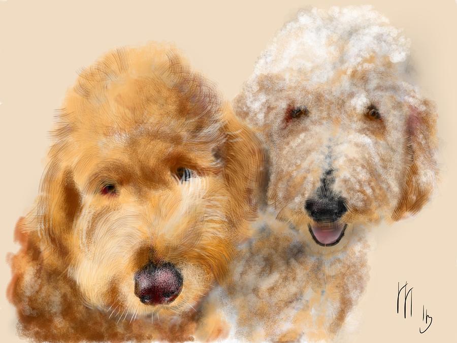 Dog Painting - Best Friends by Lois Ivancin Tavaf