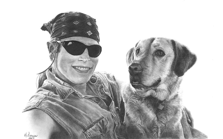 Dogs Drawing - Best Friends by Marlene Piccolin Dogs Drawing - Best Friends by Marlene Piccolin