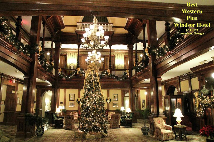 Best Western Plus Windsor Hotel Lobby - Christmas Photograph by Jerry Battle