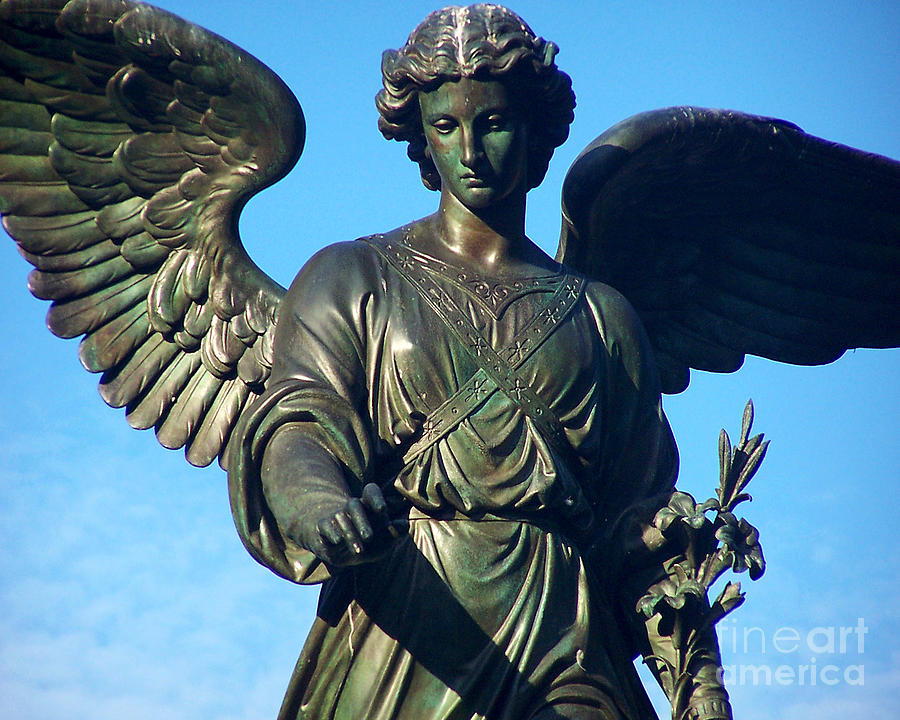 Bethesda Fountain with Angel of the Waters Sculpture, close-up