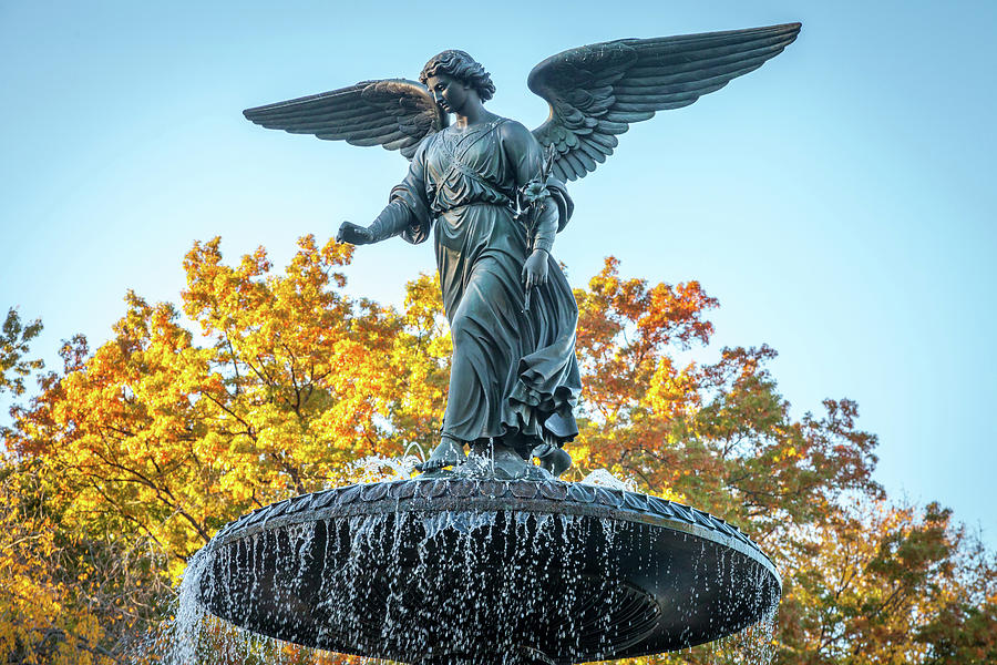 New York City, Manhattan, Central Park, Angel of the Waters Fountain, Bethesda  Terrace Wall Art, Canvas Prints, Framed Prints, Wall Peels