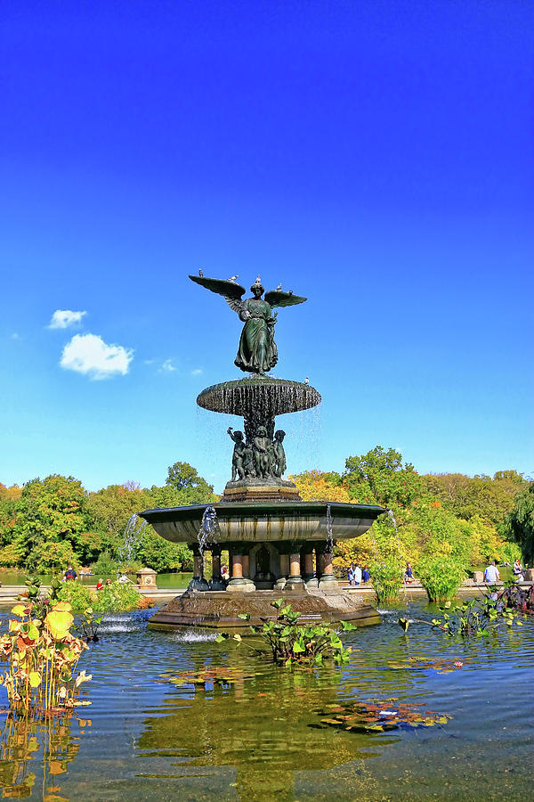 Bethesda Terrace and Fountain overlook The Lake in New York City's