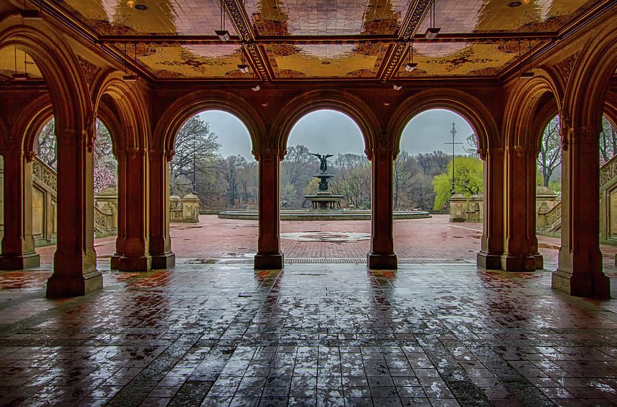 Central Park Photograph - Bethesda Terrace Lookout by Mike Burgquist