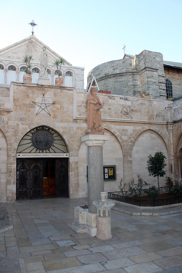 Bethlehem - Main Entrance to St. Catherine Church Photograph by Munir Alawi