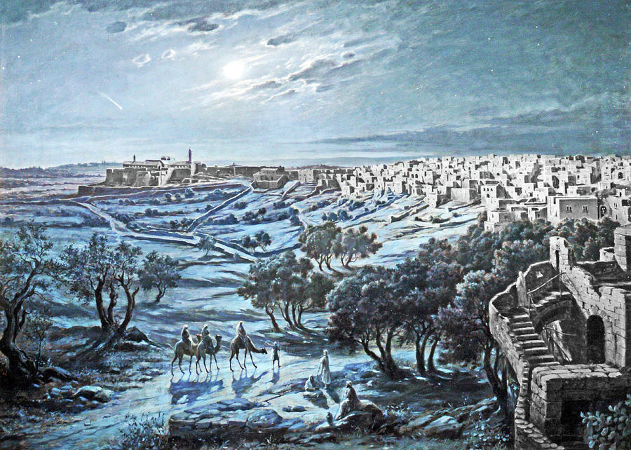 Bethlehem in 1900 Painting by Munir Alawi