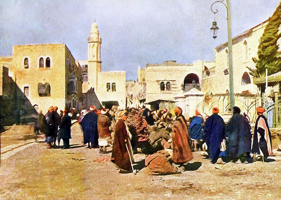 Bethlehem Market 19th Century Photograph by Munir Alawi