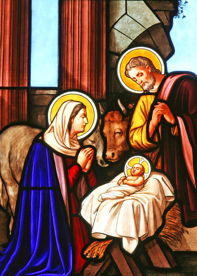 Christmas Painting - Bethlehem Nativity Scene by Munir Alawi