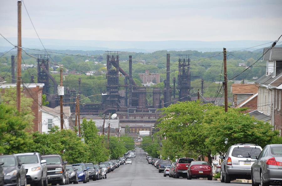 Bethlehem Pa - Overlooking the Steel Mill Photograph by Bill Cannon